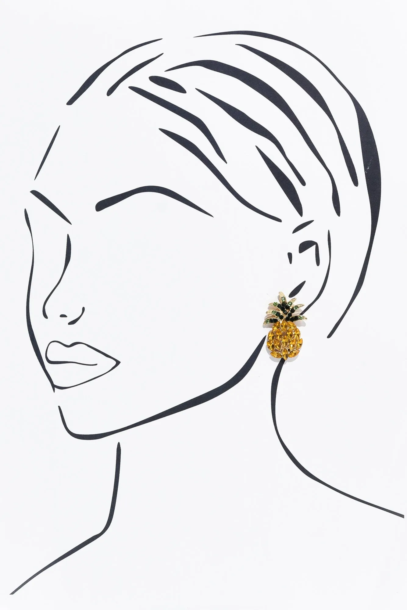 Elijah Gold Pineapple Stud Earrings sold by Blue Bungalow product image thumbnail 2