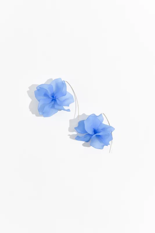 Dorcas Blue Petal Resin Hook Earrings sold by Blue Bungalow