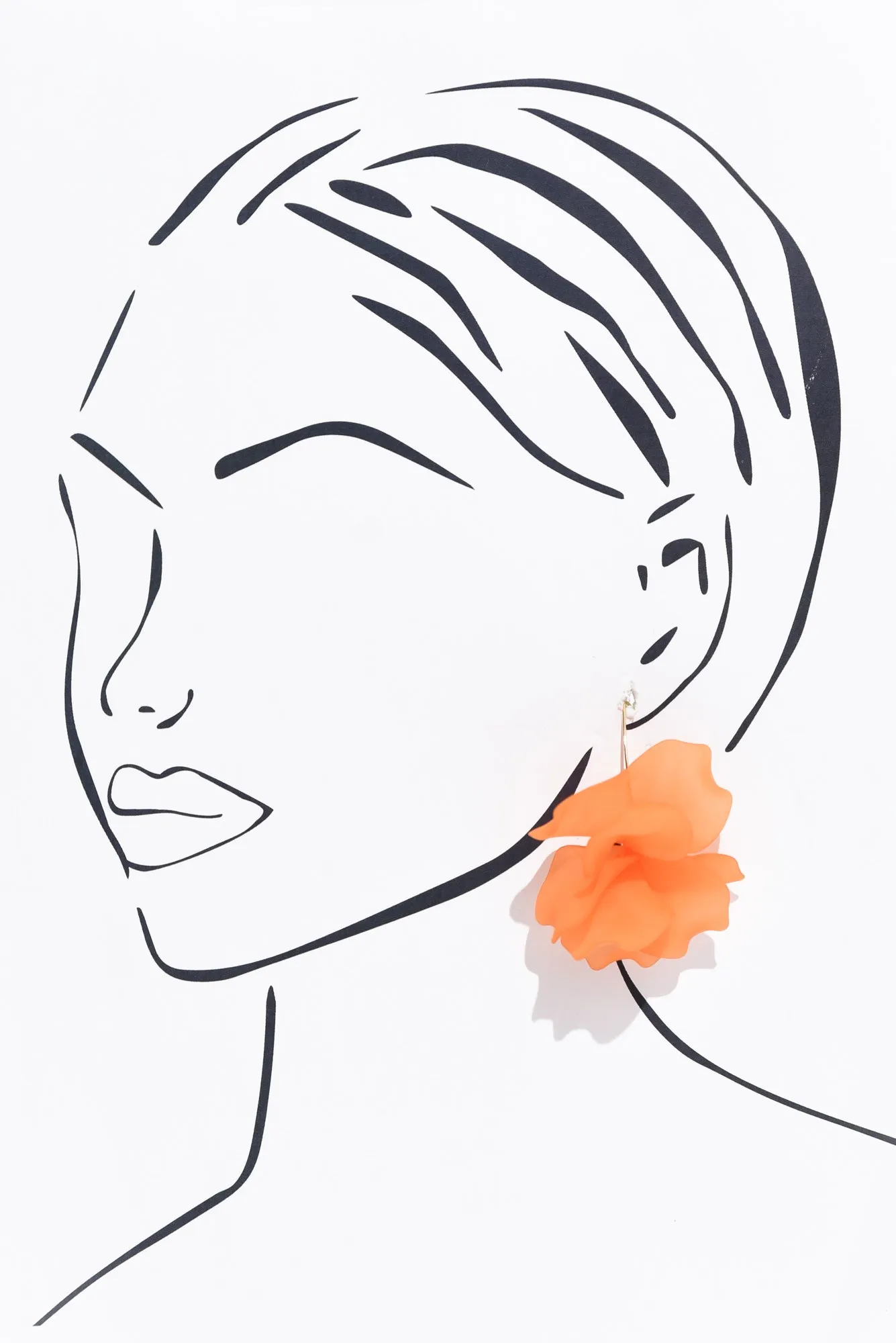 Dorcas Orange Petal Resin Hook Earrings sold by Blue Bungalow product image thumbnail 2
