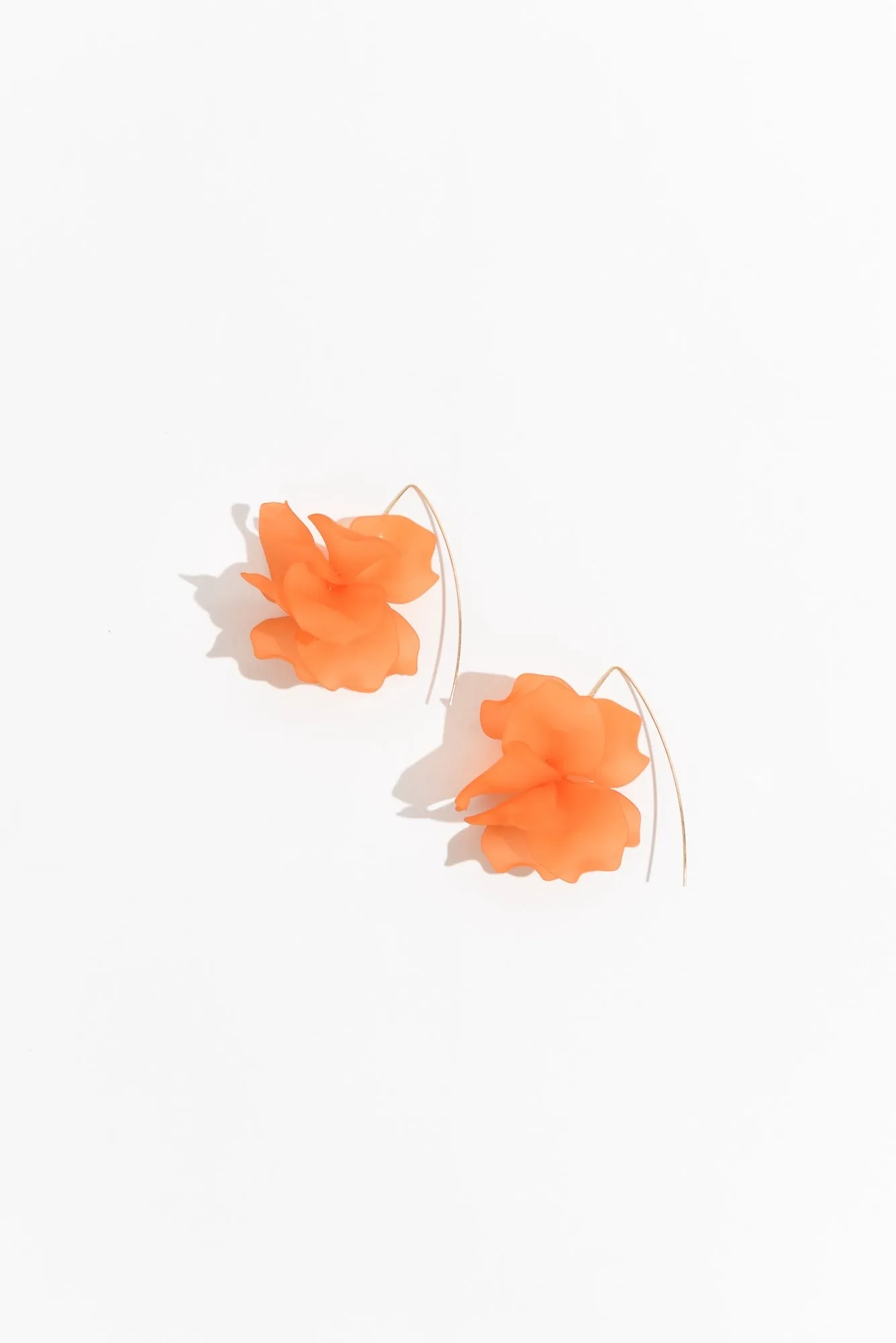 Dorcas Orange Petal Resin Hook Earrings sold by Blue Bungalow