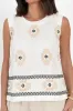 Nerissa Cream Mosaic Embroidered Tank sold by Blue Bungalow