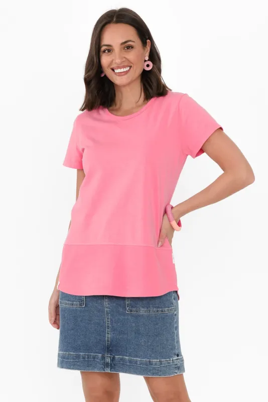 Aiya Pink Cotton Tee sold by Blue Bungalow