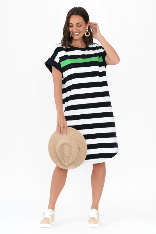 McKinley Navy Stripe Cotton Dress sold by Blue Bungalow
