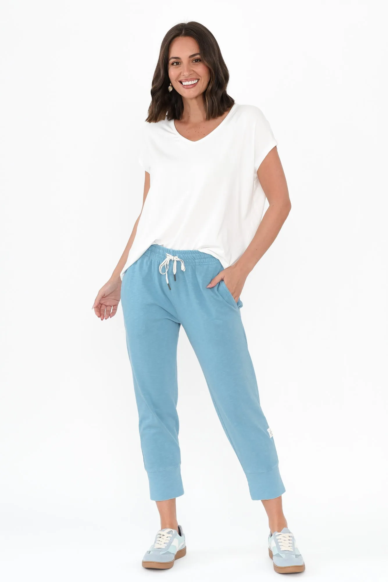 Fundamental Brunch Sky Blue Cotton Sweatpants sold by Blue Bungalow product image thumbnail 2