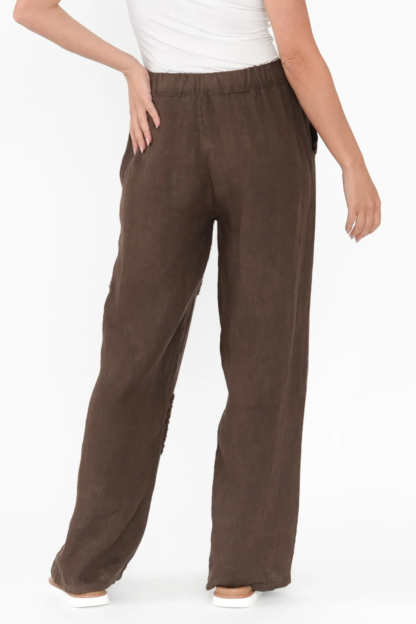 Mei Chocolate Flower Linen Pants sold by Blue Bungalow product image thumbnail 4