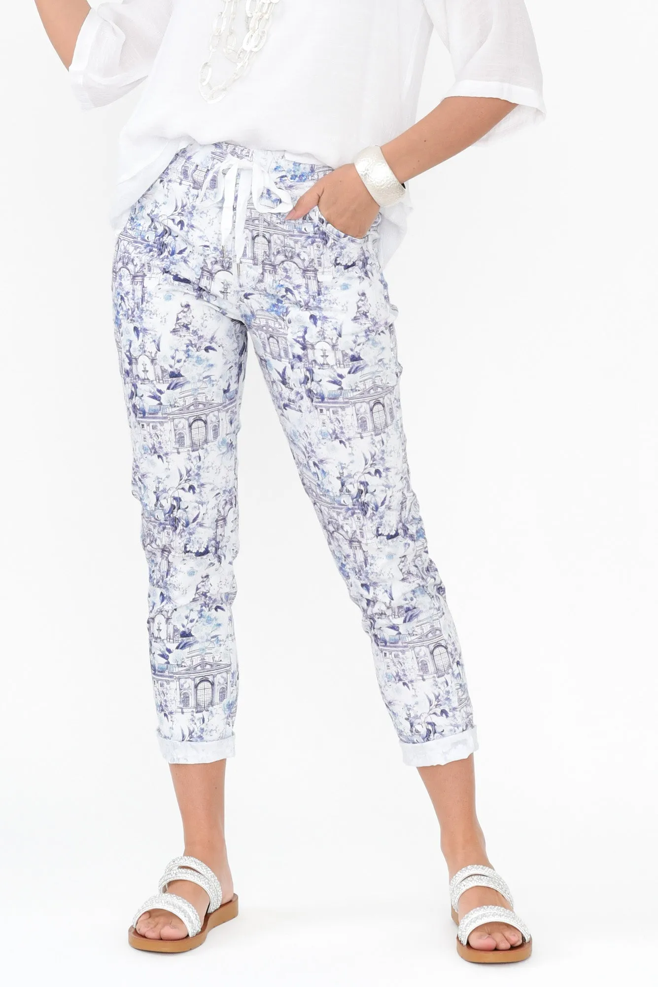 Cherie Navy Vista Drawstring Pants sold by Blue Bungalow