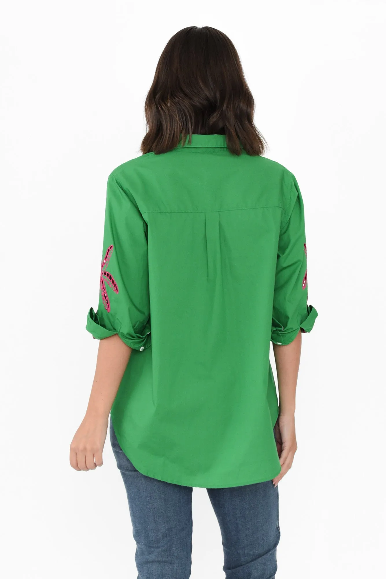 Briella Green Palm Cotton Shirt sold by Blue Bungalow product image thumbnail 4