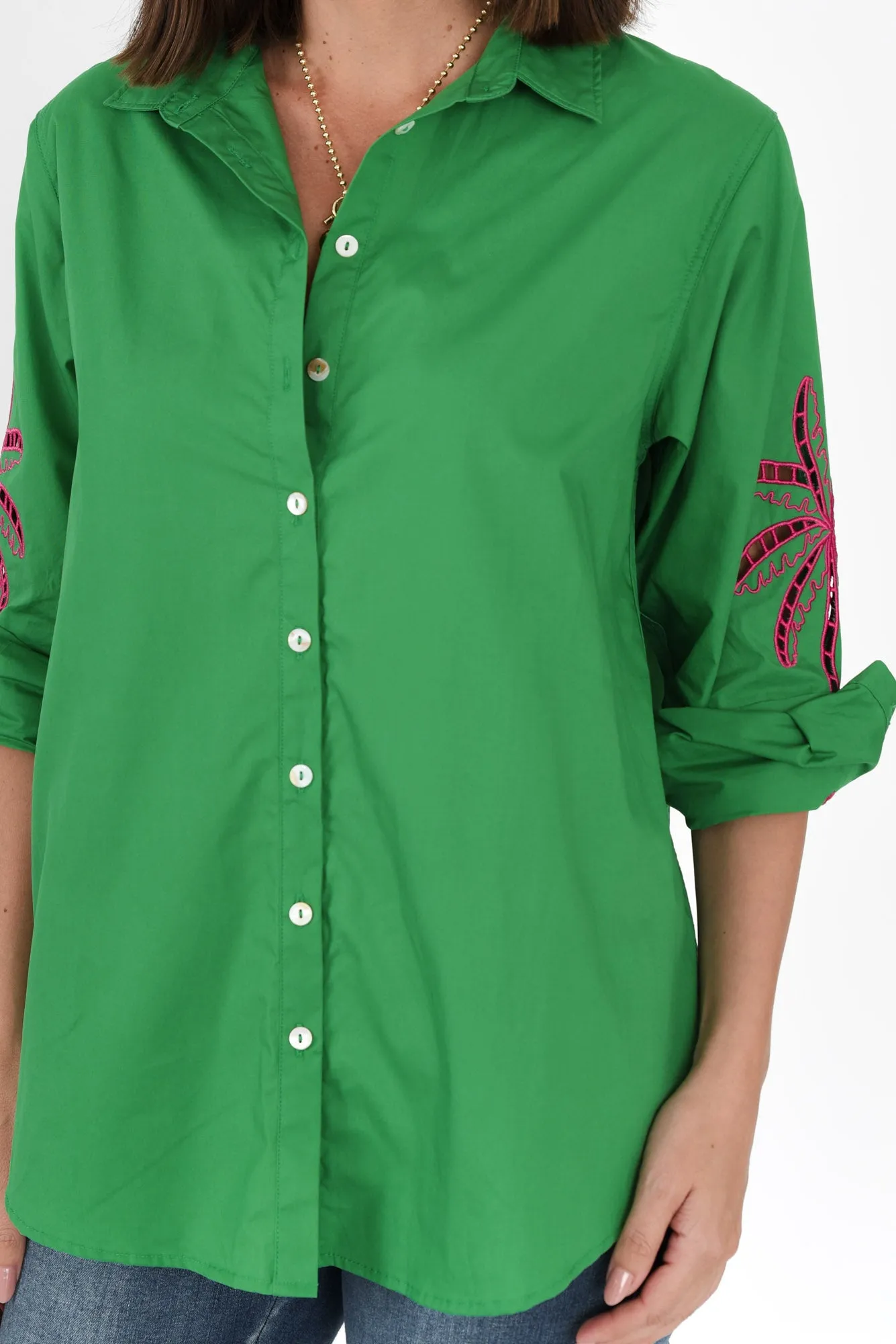Briella Green Palm Cotton Shirt sold by Blue Bungalow product image thumbnail 5