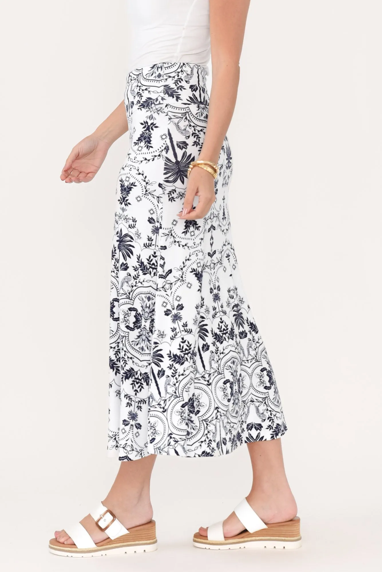 Jackson Blue Palm Bamboo Maxi Skirt sold by Blue Bungalow product image thumbnail 3