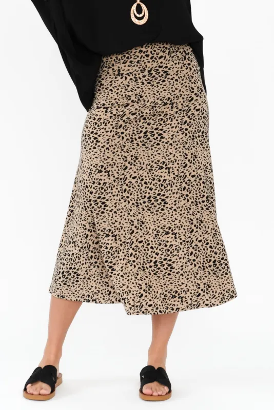 Jackson Brown Leopard Bamboo Maxi Skirt sold by Blue Bungalow