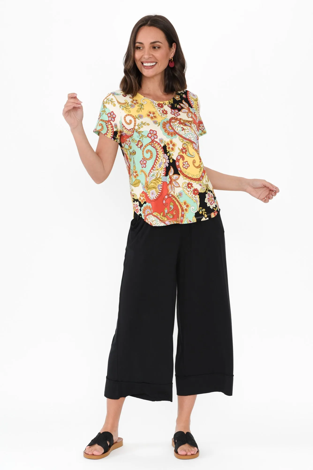 Janis Rust Paisley Bamboo Tee sold by Blue Bungalow product image thumbnail 2