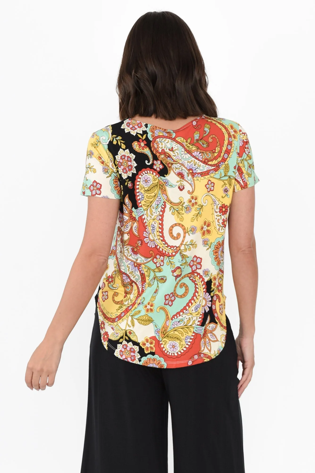 Janis Rust Paisley Bamboo Tee sold by Blue Bungalow product image thumbnail 4