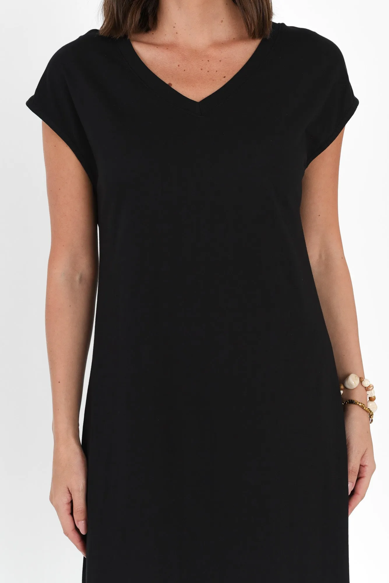 Casey Black Cotton Tie Dress sold by Blue Bungalow product image thumbnail 5