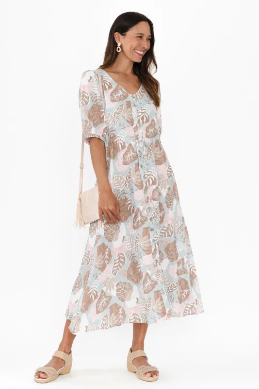 Jodie Mocha Garden Drawstring Dress sold by Blue Bungalow