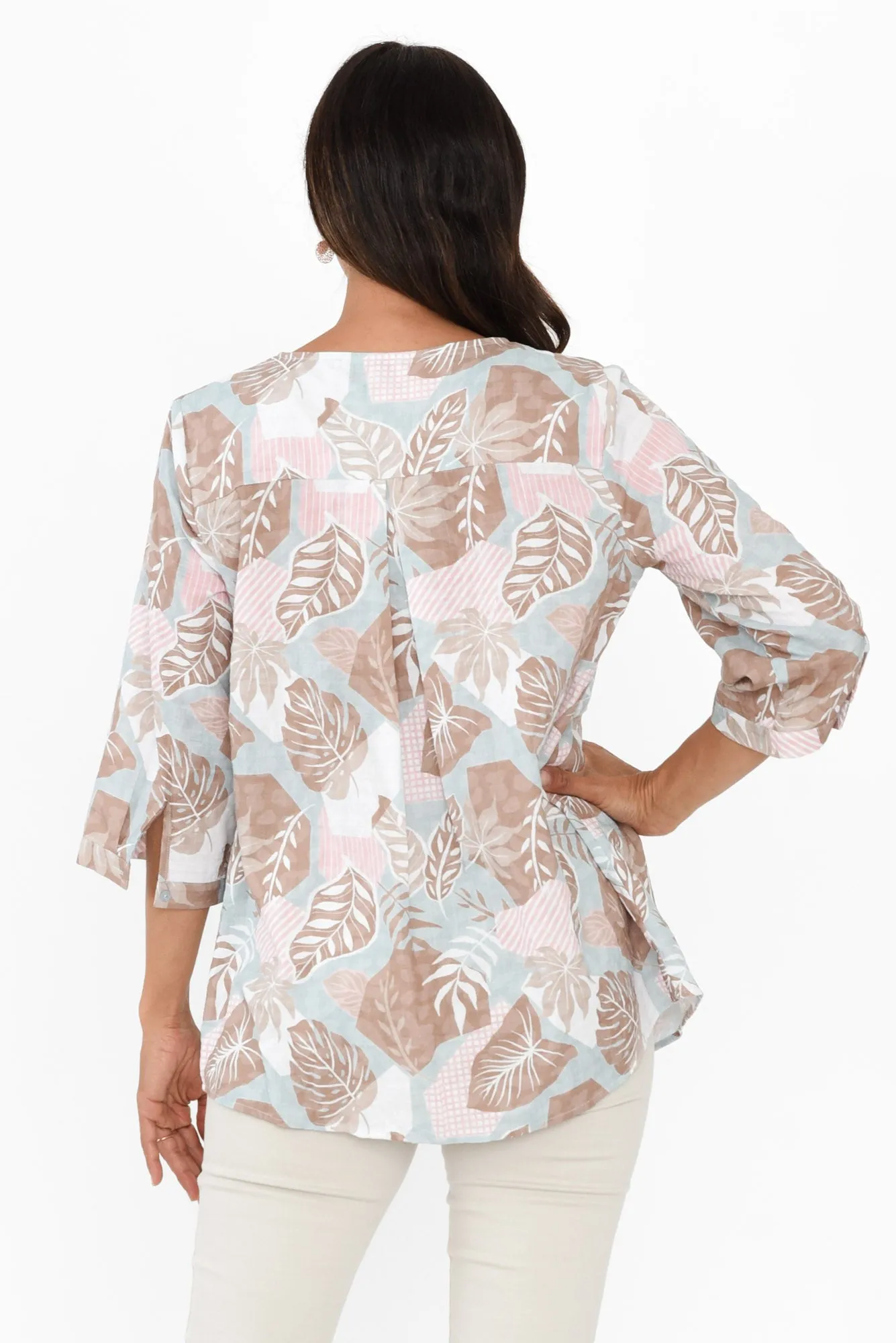 Allegra Mocha Garden Button Top sold by Blue Bungalow product image thumbnail 4