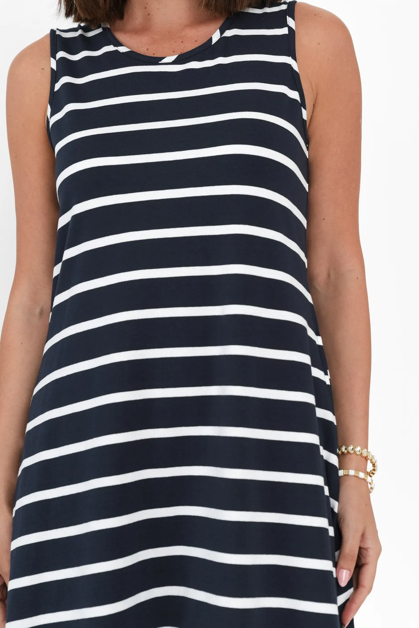 Roxanne Indigo Stripe Swing Dress sold by Blue Bungalow product image thumbnail 5