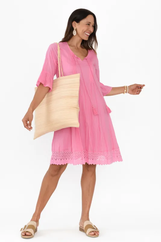 Cayman Bright Pink Cotton Tunic Dress sold by Blue Bungalow