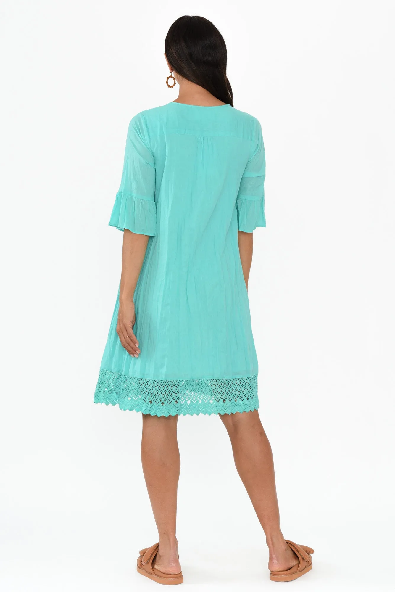 Cayman Ice Blue Cotton Tunic Dress sold by Blue Bungalow product image thumbnail 4