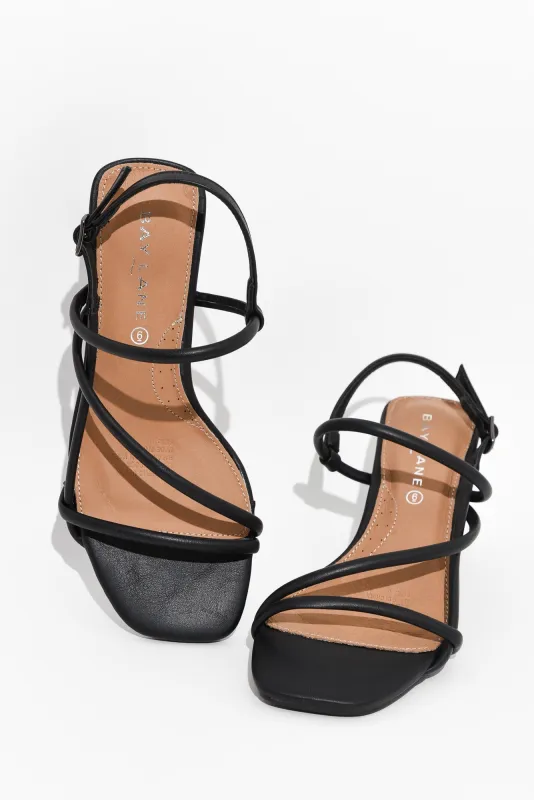 Krystal Black Crossover Heel sold by Blue Bungalow