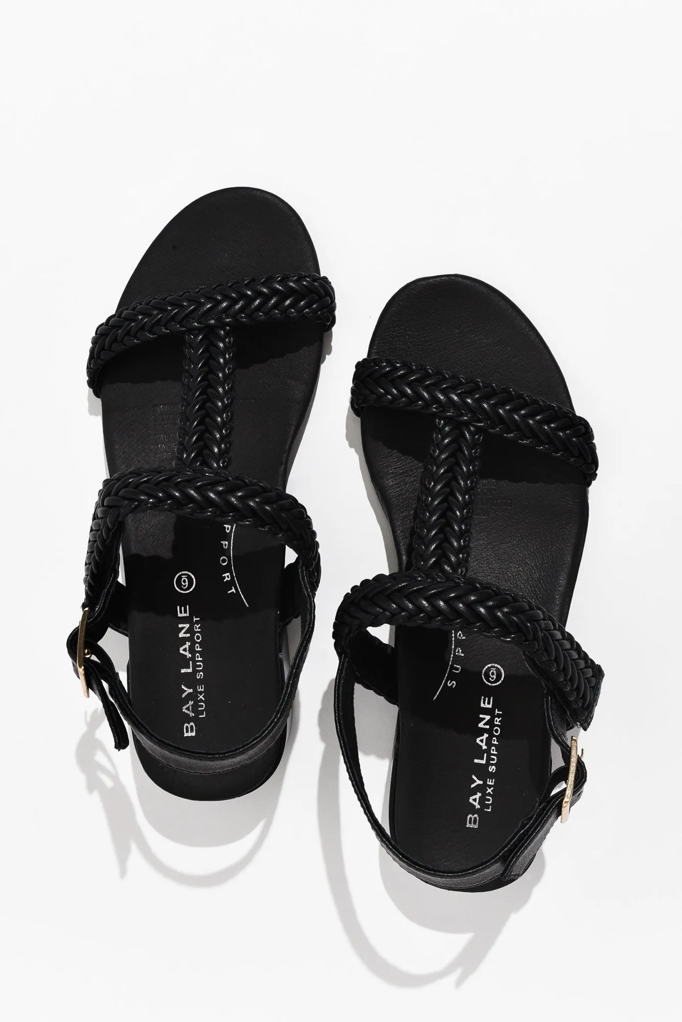 Damzel Black Leather Woven Sandal sold by Blue Bungalow product image thumbnail 2