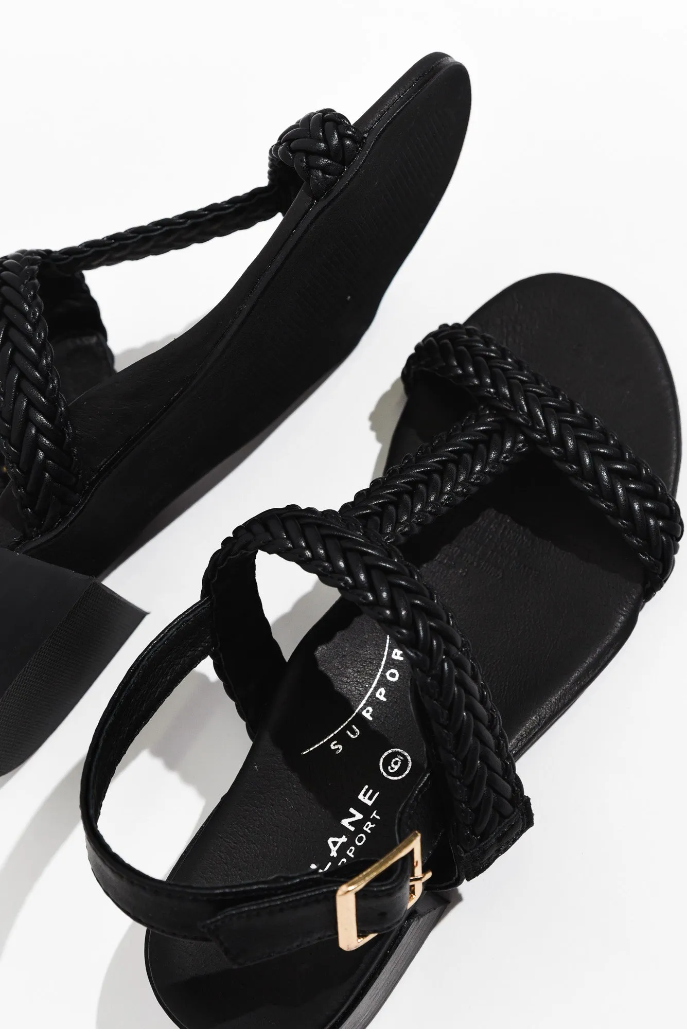 Damzel Black Leather Woven Sandal sold by Blue Bungalow product image thumbnail 3