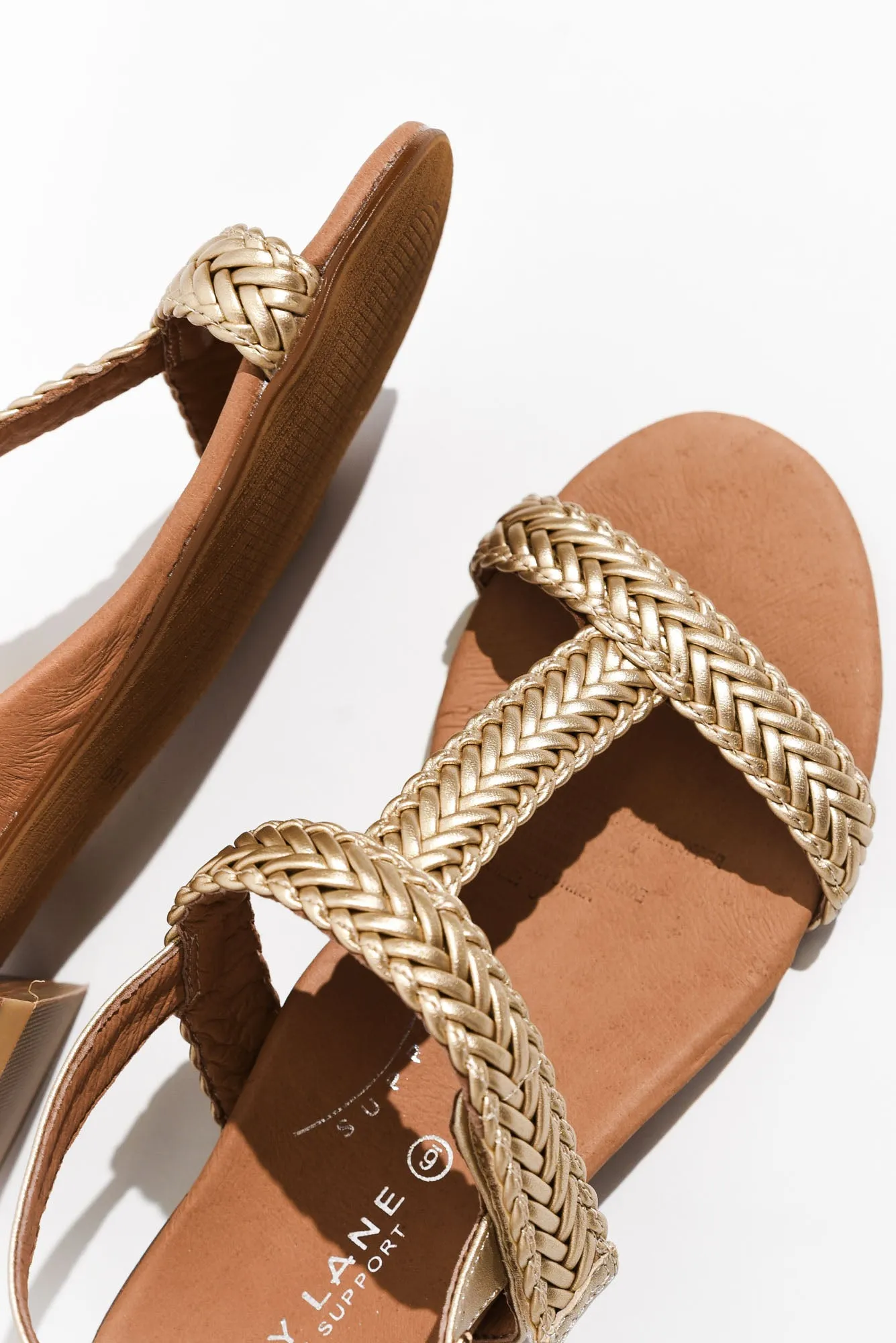 Damzel Gold Leather Woven Sandal sold by Blue Bungalow product image thumbnail 3