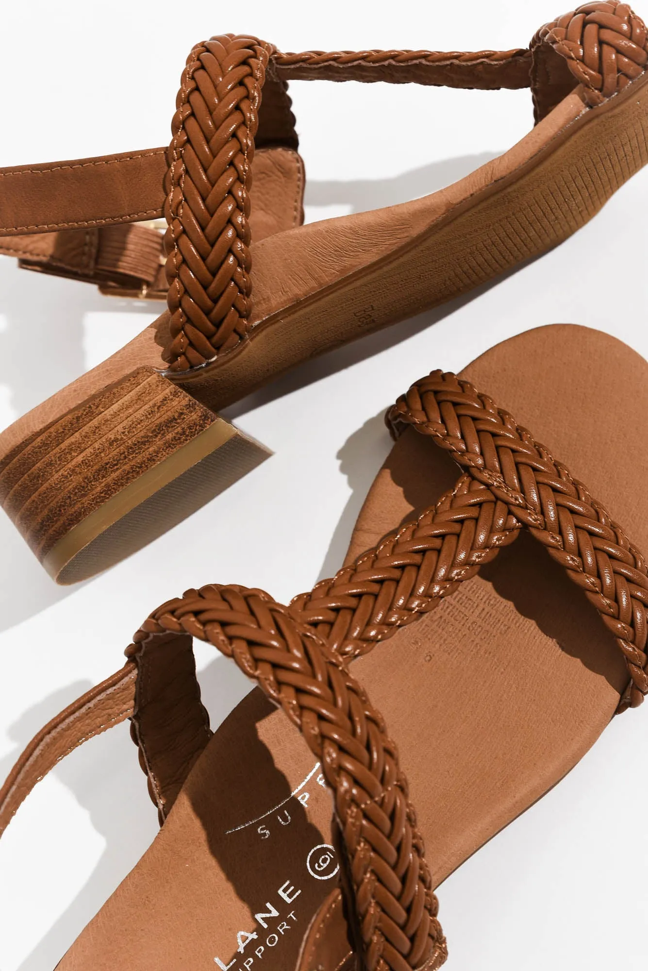 Damzel Tan Leather Woven Sandal sold by Blue Bungalow product image thumbnail 3