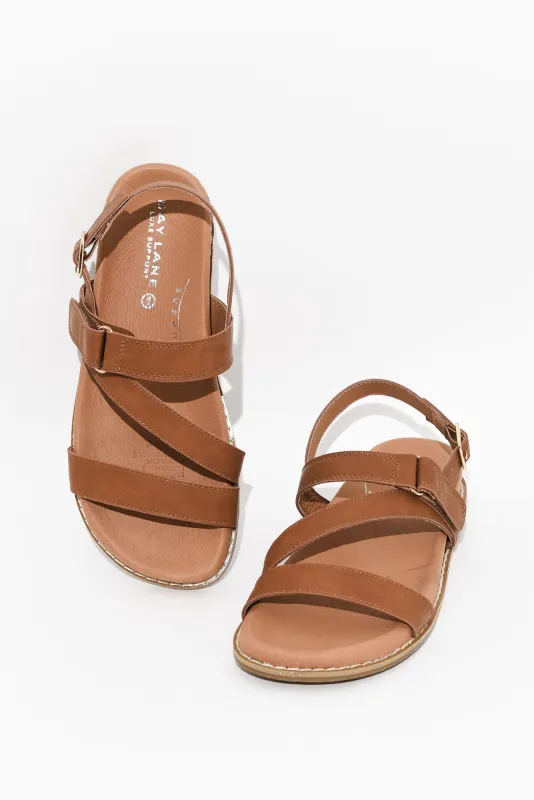 Zorba Tan Leather Sandal sold by Blue Bungalow
