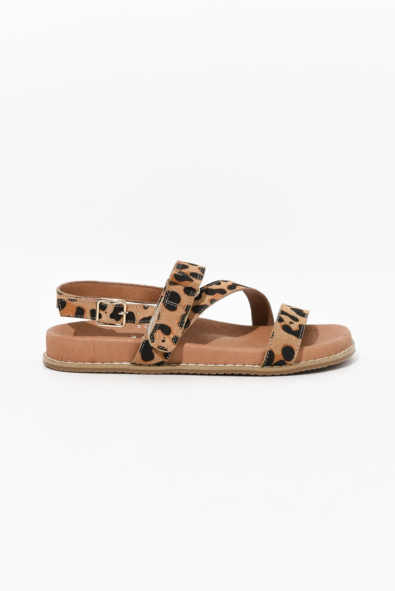 Zorba Brown Leopard Leather Sandal sold by Blue Bungalow product image thumbnail 4