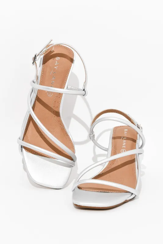 Krystal Silver Crossover Heel sold by Blue Bungalow