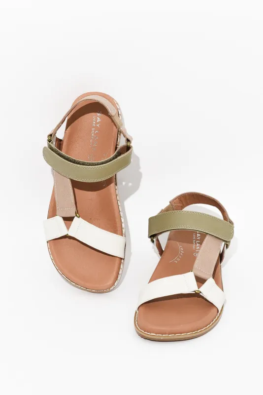 Zulu Taupe Leather Velcro Sandal sold by Blue Bungalow