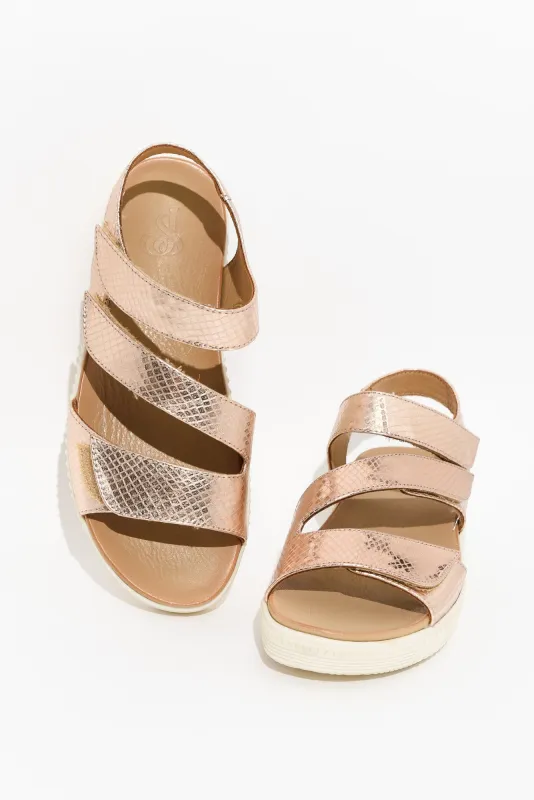 Swam Gold Leather Platform Sandal sold by Blue Bungalow