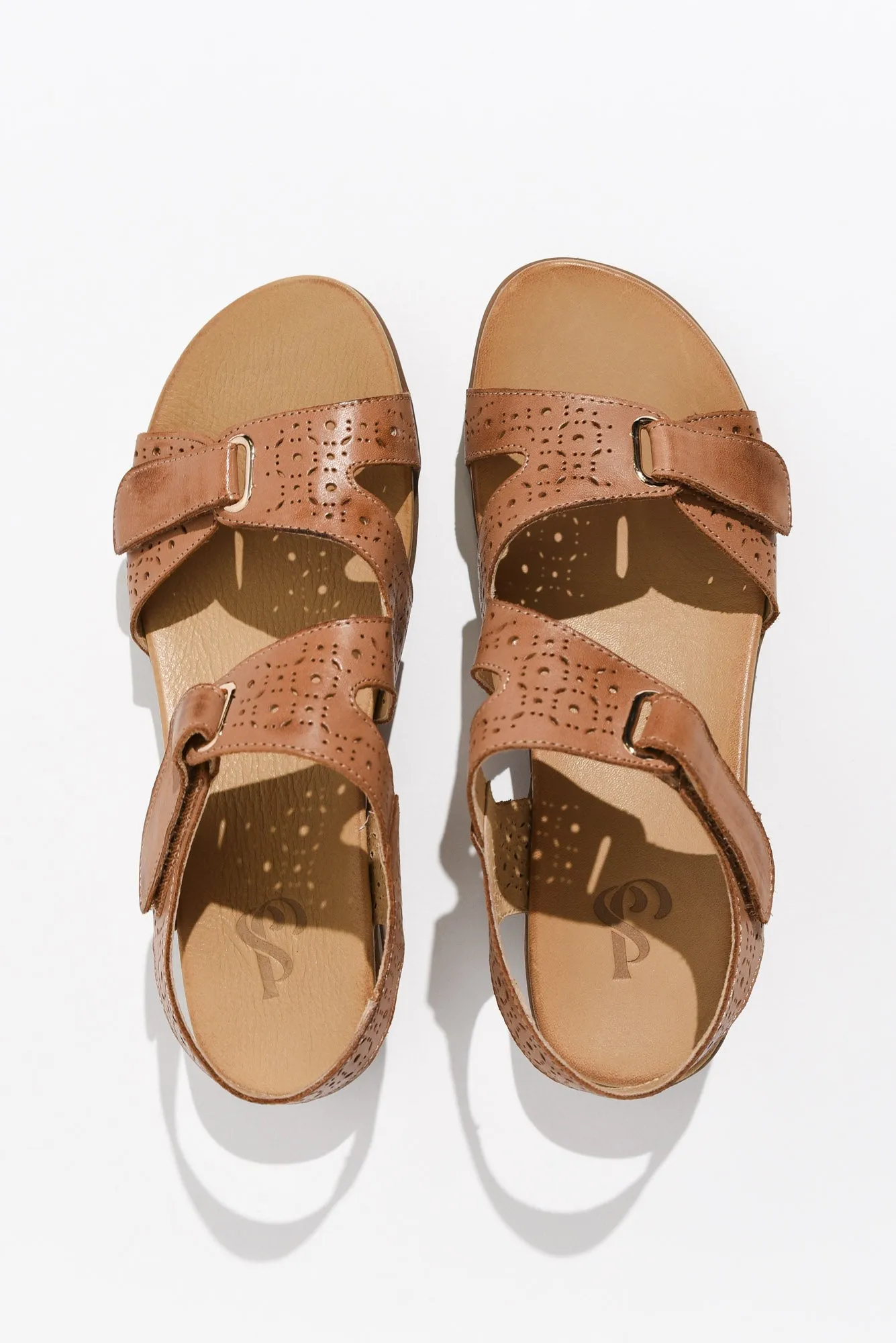 Suit Tan Leather Cut Out Sandal sold by Blue Bungalow product image thumbnail 2
