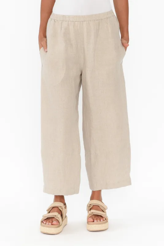 Tami Natural Linen Pocket Pants sold by Blue Bungalow