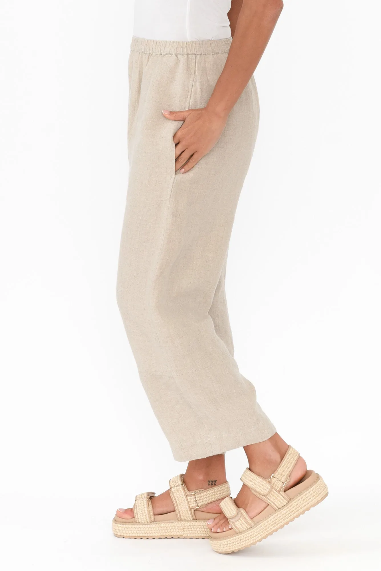 Tami Natural Linen Pocket Pants sold by Blue Bungalow product image thumbnail 3