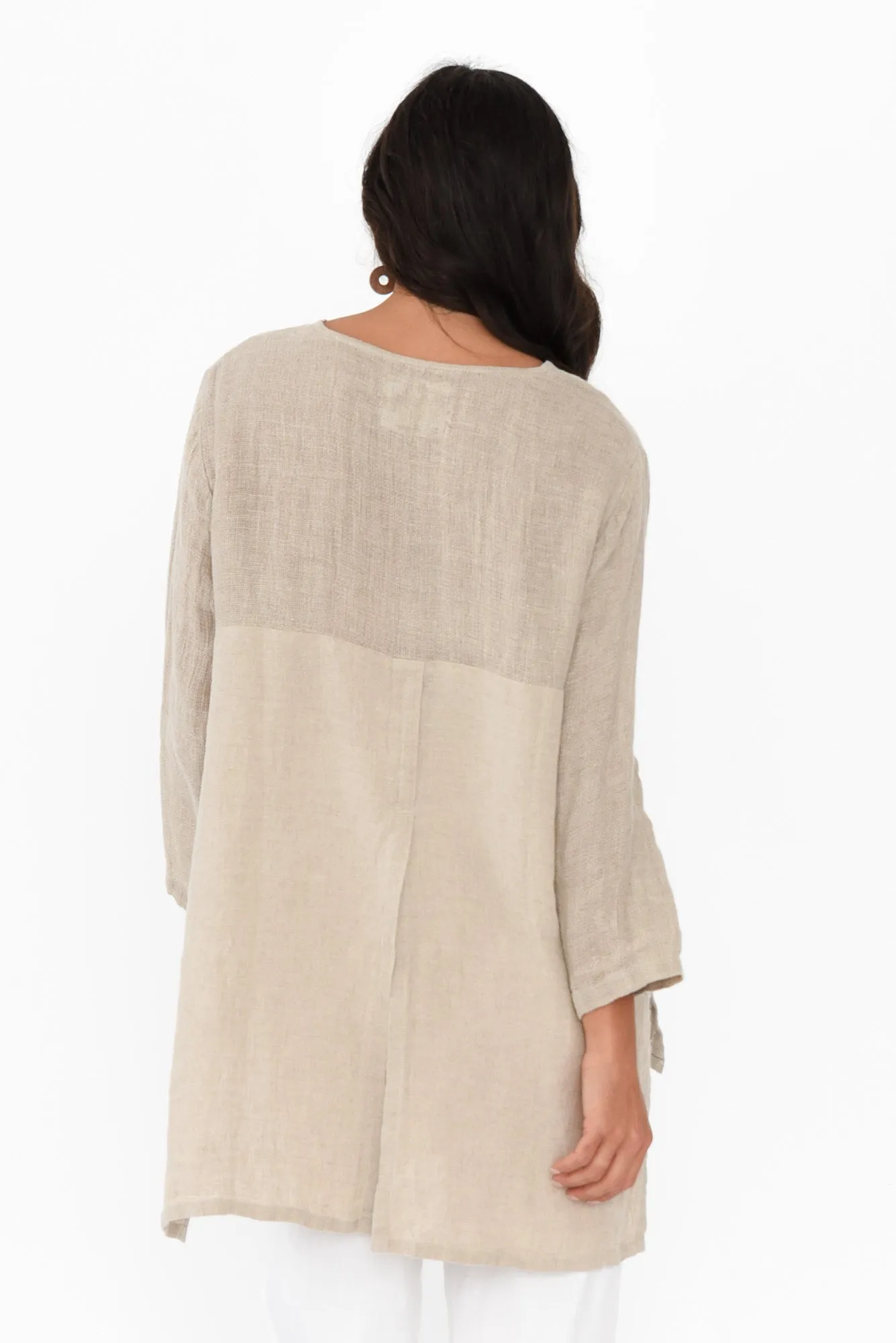 Ofi Natural Linen Tunic Top sold by Blue Bungalow product image thumbnail 4