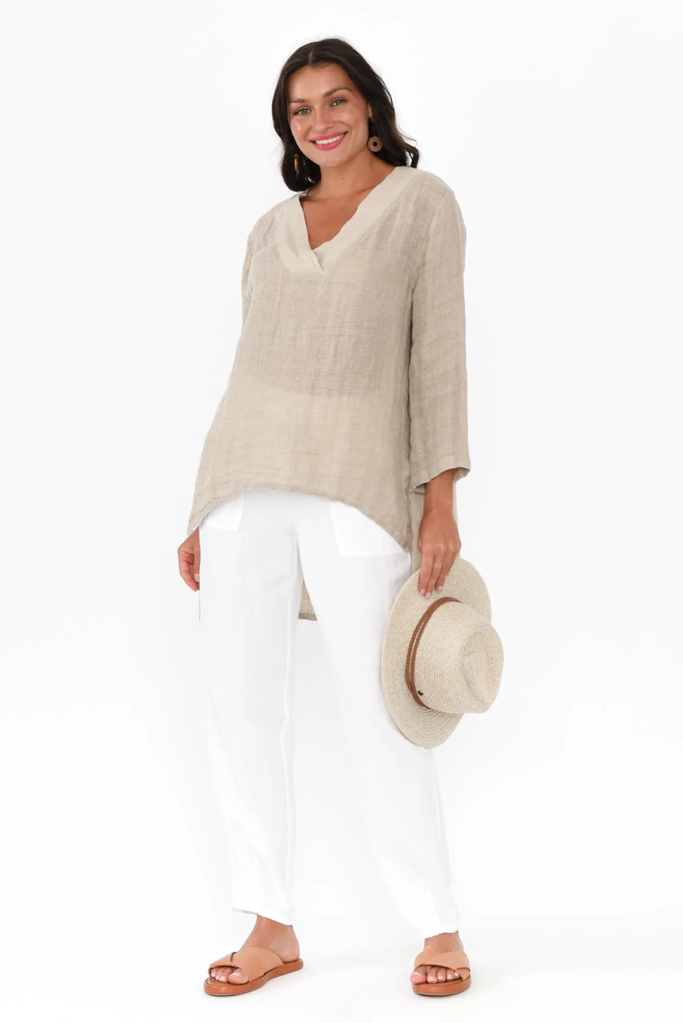 Ofi Natural Linen Tunic Top sold by Blue Bungalow product image thumbnail 2