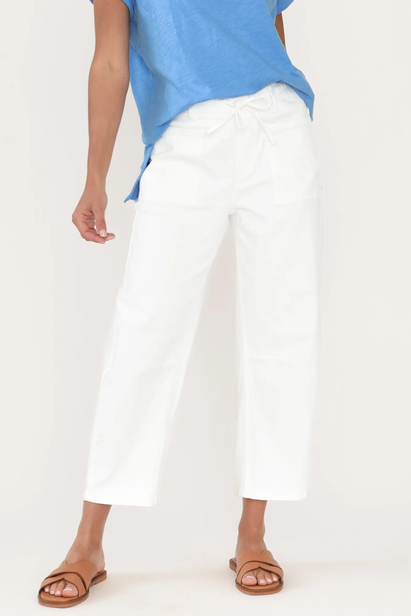 BB Barrel White Jeans sold by Blue Bungalow