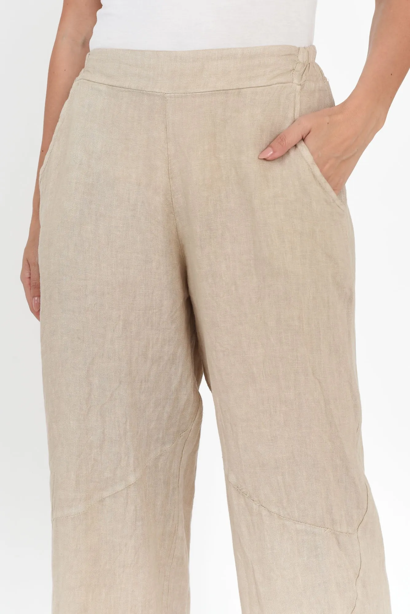 Boston Beige Linen Pocket Pants sold by Blue Bungalow product image thumbnail 5