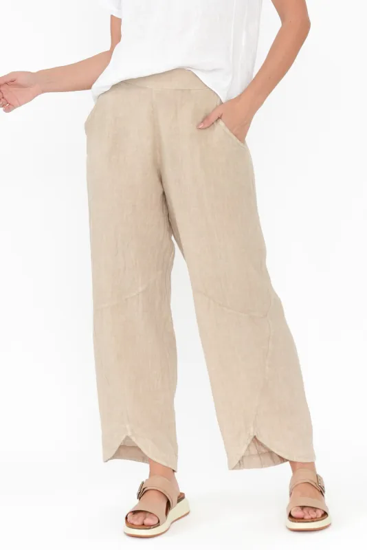 Boston Beige Linen Pocket Pants sold by Blue Bungalow