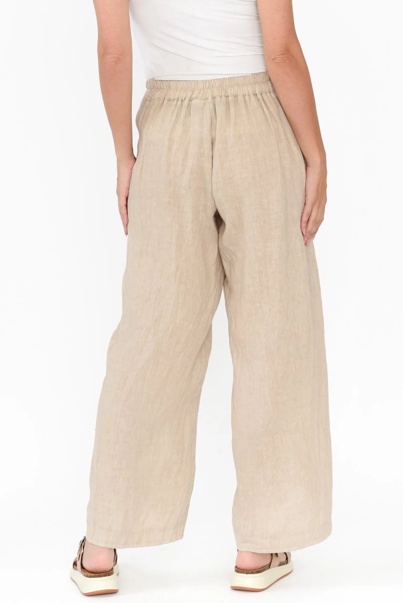 Boston Beige Linen Pocket Pants sold by Blue Bungalow product image thumbnail 4