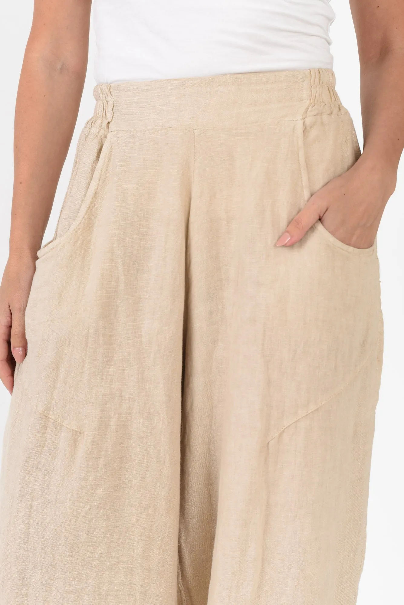 Klaus Beige Linen Pocket Pants sold by Blue Bungalow product image thumbnail 5