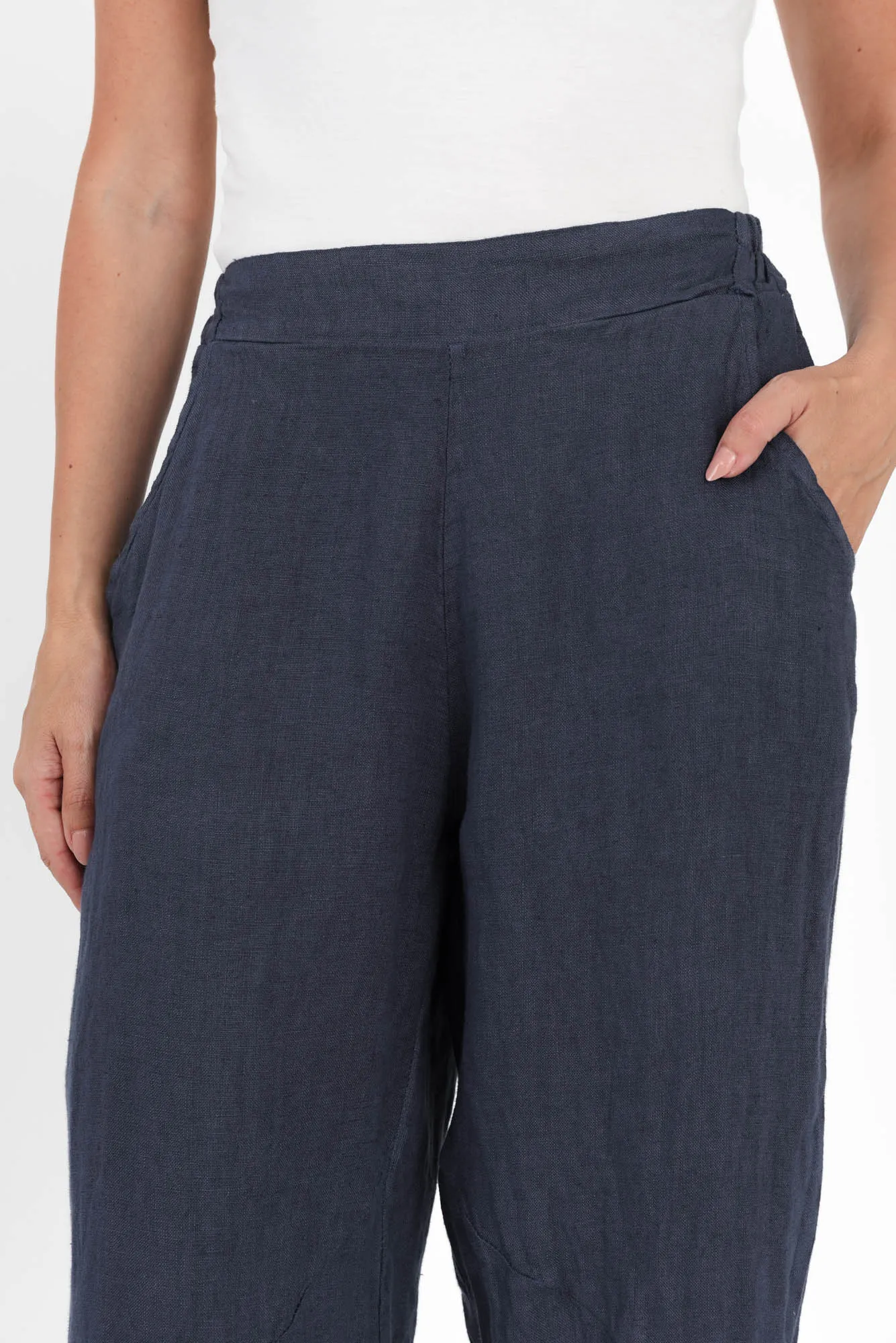 Boston Navy Linen Pocket Pants sold by Blue Bungalow product image thumbnail 5