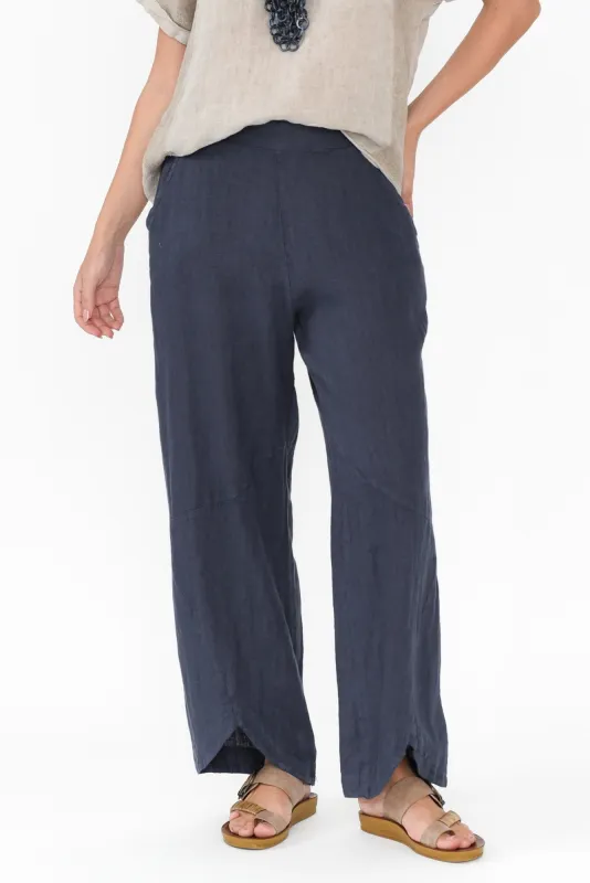 Boston Navy Linen Pocket Pants sold by Blue Bungalow