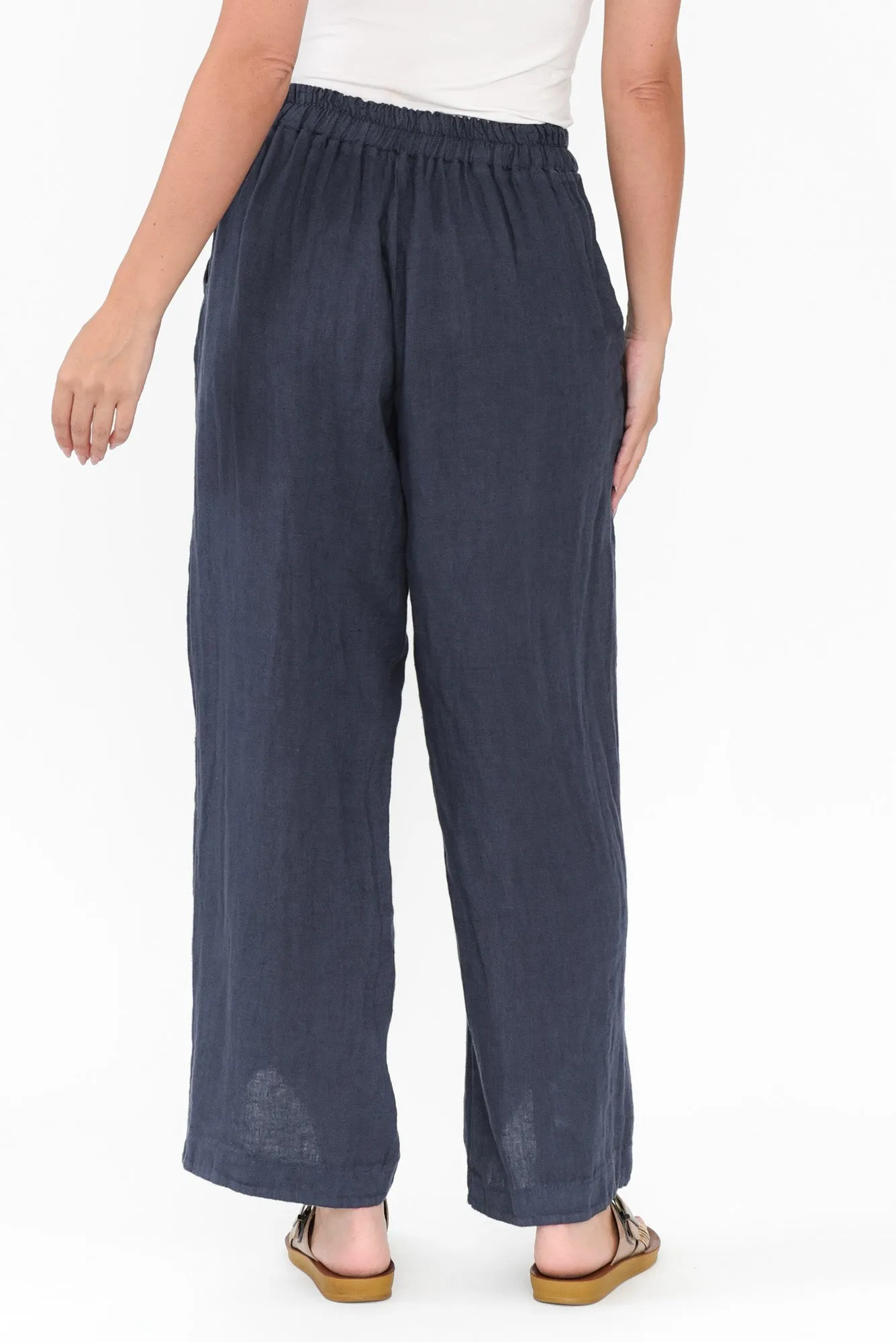 Boston Navy Linen Pocket Pants sold by Blue Bungalow product image thumbnail 4
