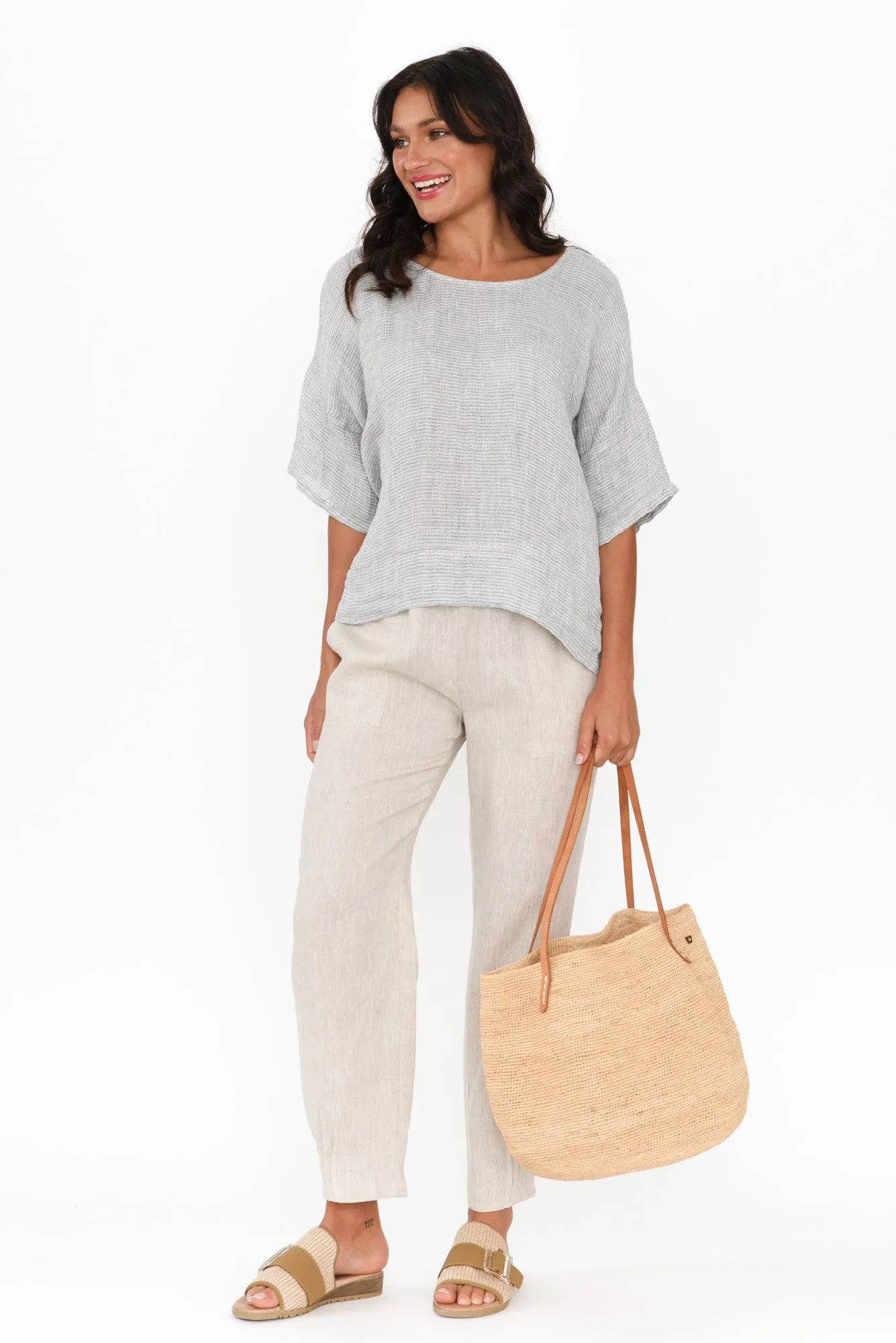 Hudson Natural Linen Pocket Pants sold by Blue Bungalow product image thumbnail 2