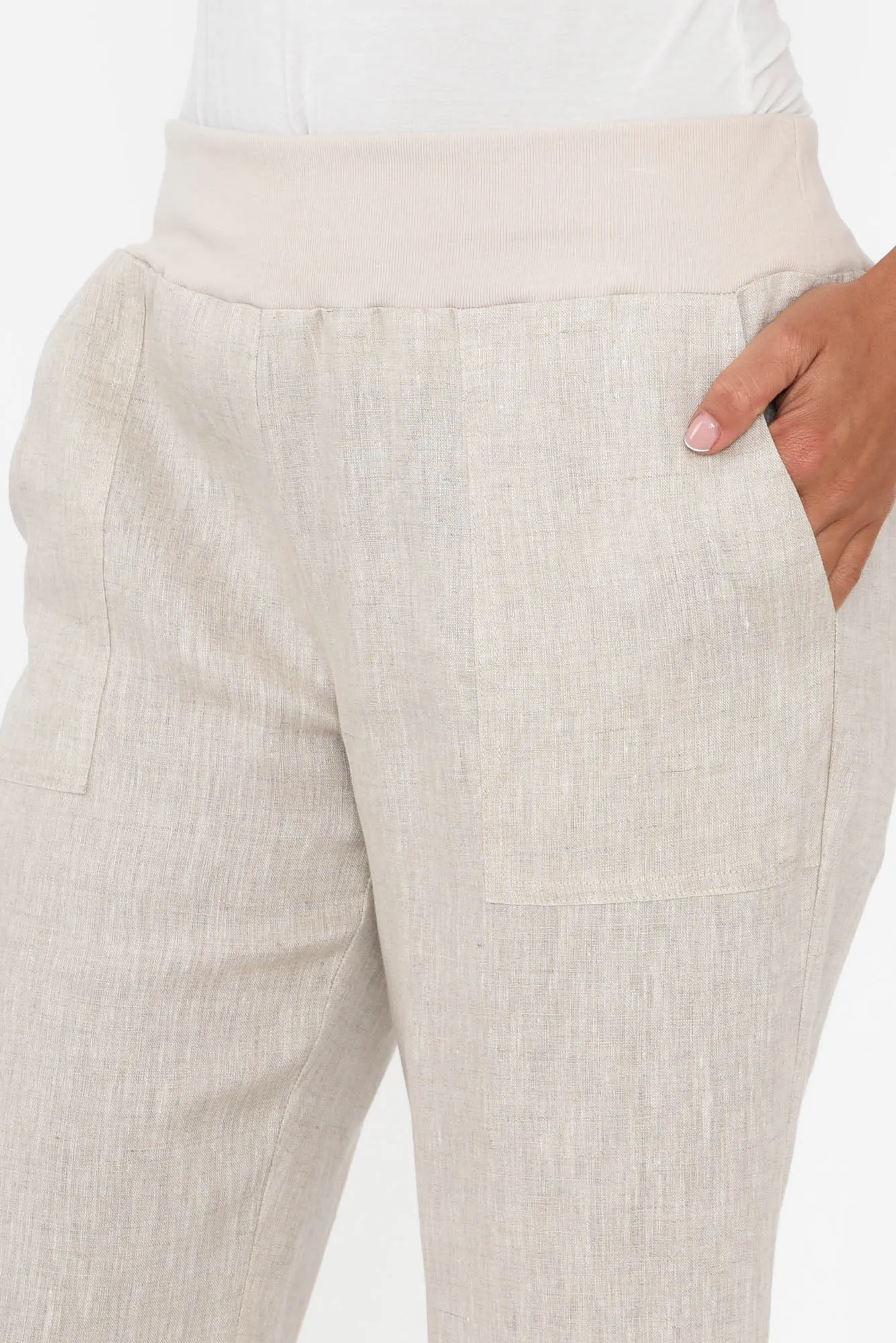 Hudson Natural Linen Pocket Pants sold by Blue Bungalow product image thumbnail 5