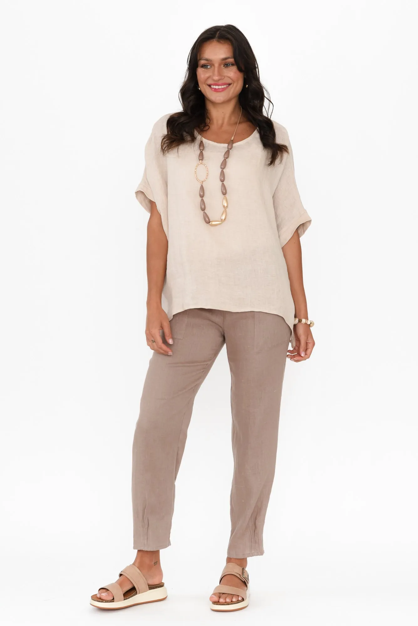 Hudson Mocha Linen Pocket Pants sold by Blue Bungalow product image thumbnail 2