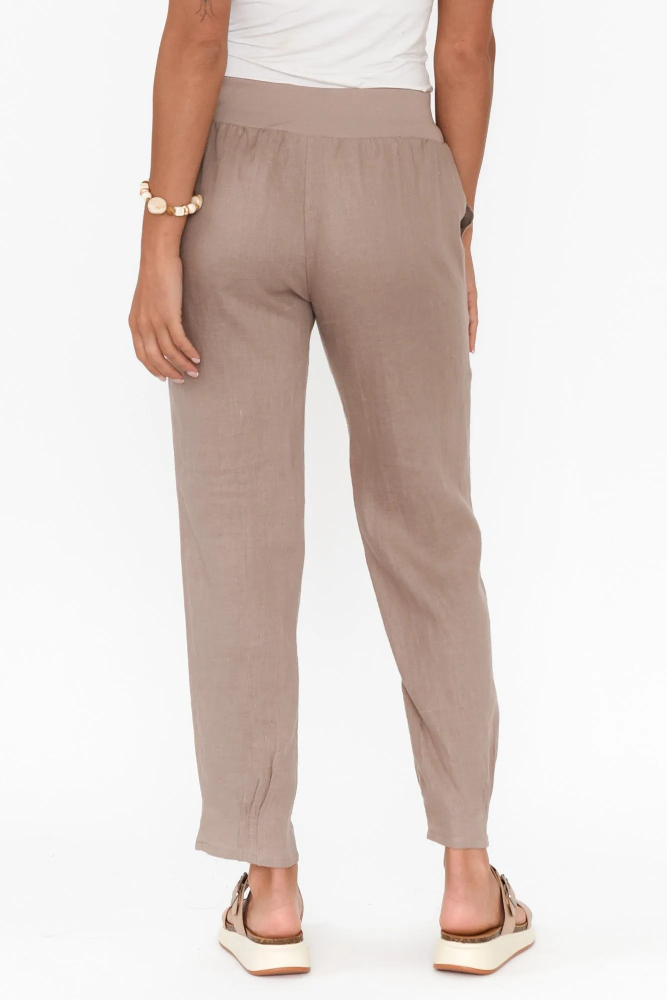 Hudson Mocha Linen Pocket Pants sold by Blue Bungalow product image thumbnail 4