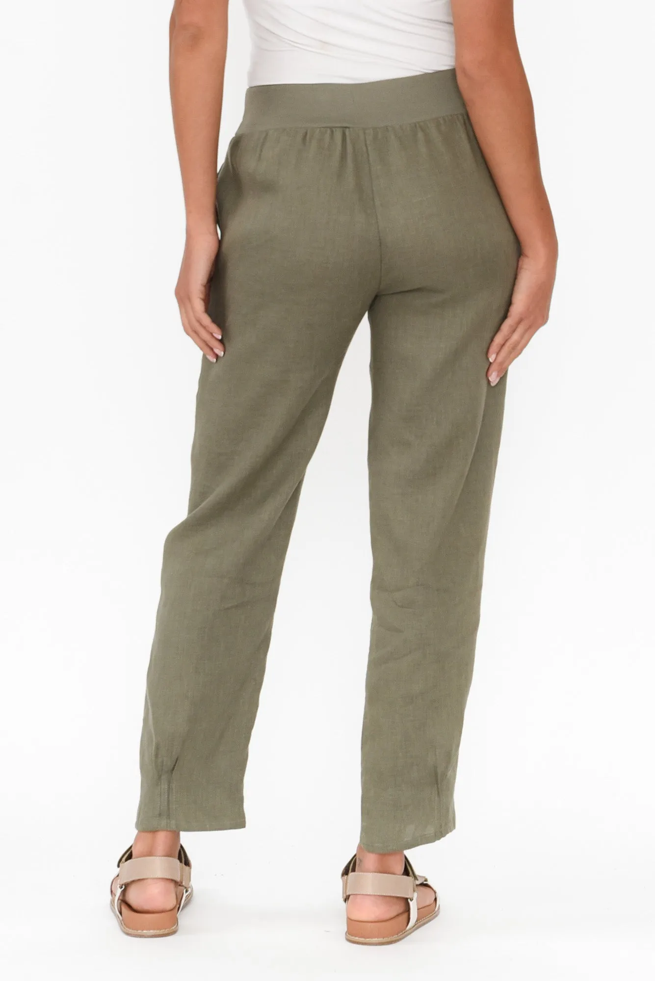 Hudson Olive Linen Pocket Pants sold by Blue Bungalow product image thumbnail 4